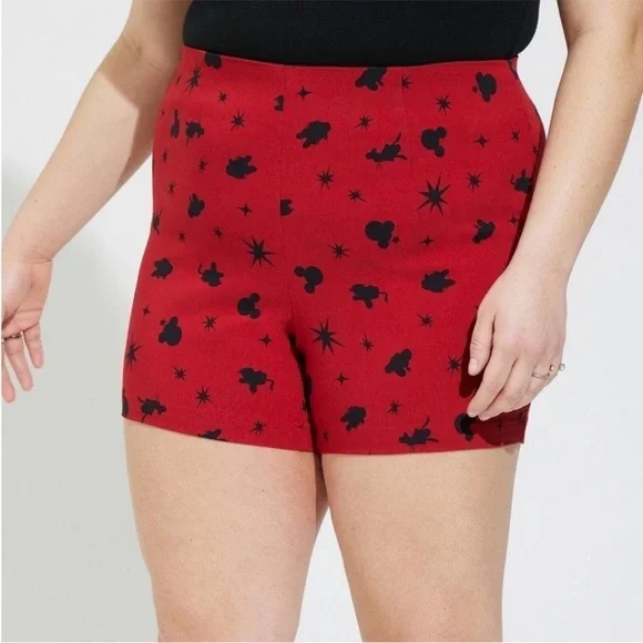 Plus size women’s 3x torrid  Disney shorts red with black Mickey ears - Picture 3 of 14